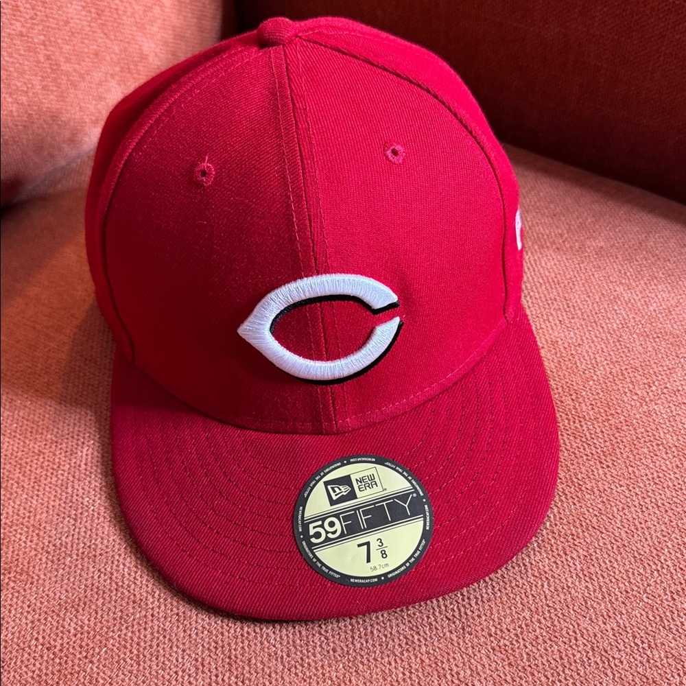 New Era 59FIFTY Cincinnati Reds Red MLB Official On Field Hat Size 7 3/8